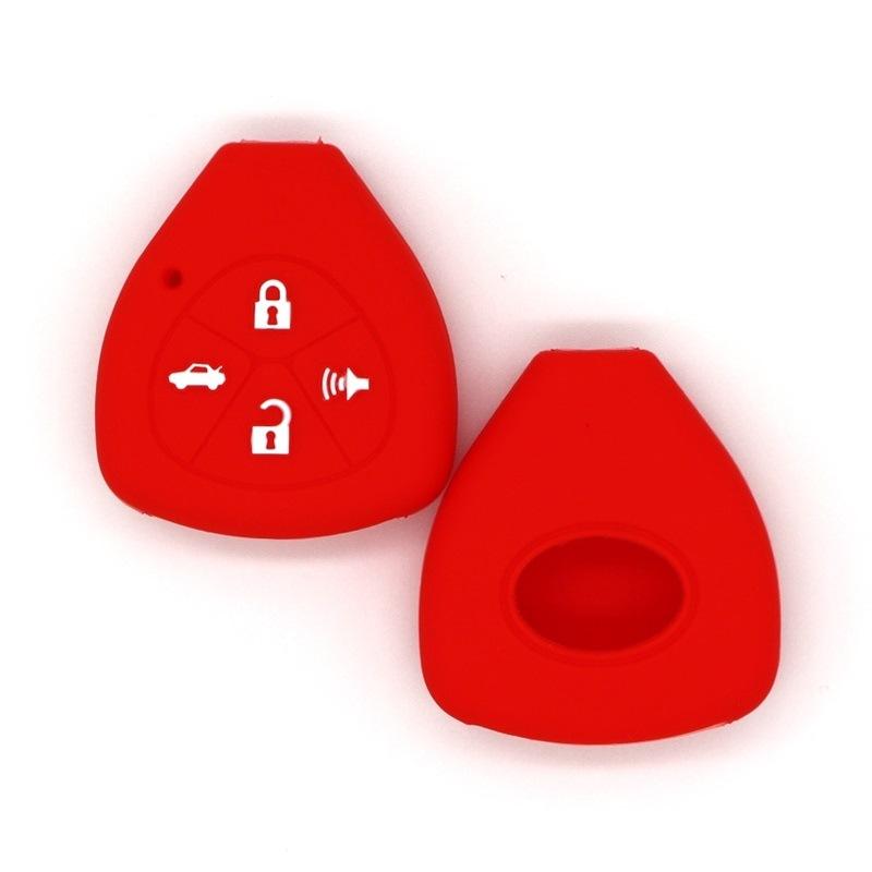 

High-quality anti-falling key covers suitable for Toyota straight 4 key silicone car key boxes, красный
