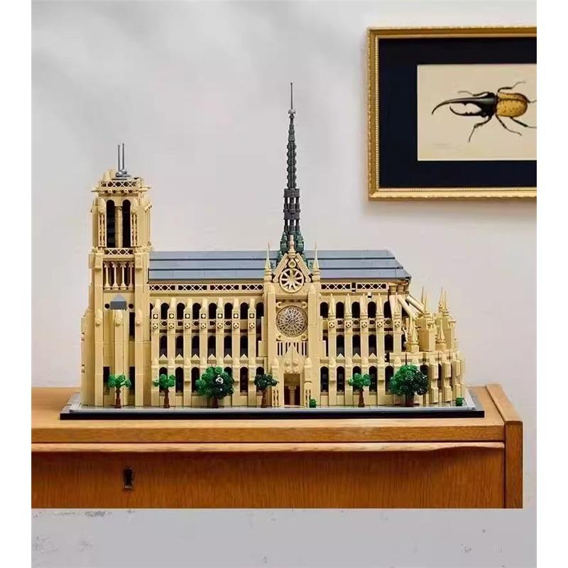 21061 Notre Dame De Paris Building Block Building Street Scene Series Adult Difficult Assembly Building Block Toys