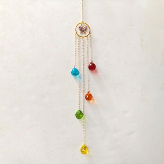 Wind Chime Sun Catcher 7-Color AB Crystal Balls & Light Beads Crystals Ball