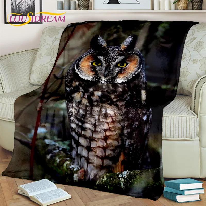 3D Cartoon Cute Owl Series HD Blanket,Soft Throw Blanket for Home Bedroom Bed Sofa Picnic Travel Office Rest Cover Blanket Kids