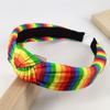 2Pcs Elegant Rainbow Striped Hair Hoop Festive Party Hair Accessory  For Celebrations and Events