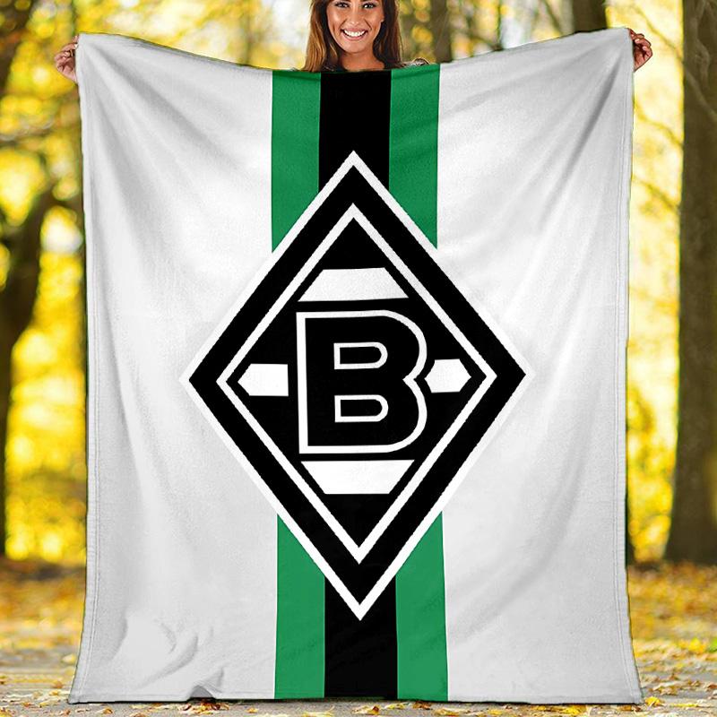 Borussia Mönchengladbach LOGO bedruckte Kuscheldecke – leicht, weich, warm;Vielseitige Decke für alle Jahreszeiten – perfekt als Klimadecke, Nickerchen-Bla