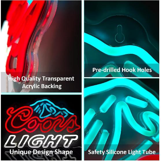 Crs Light Beer Neon Sign for Bar, Man Cave, Garage, Beer Neon LED Light for Home Bar Wall Decor, Art Decoration USB Powered With Switch, Sign,