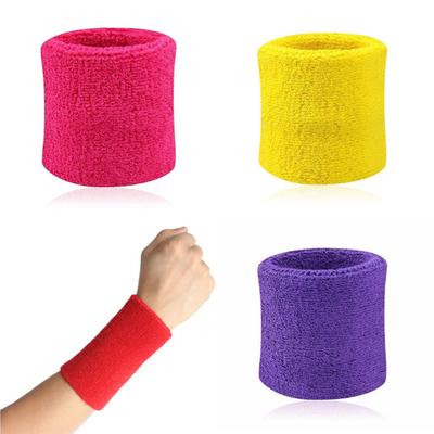 2 Pezzi Fascia da Polso Sportiva Colore Unico Assorbente Fascia da Polso Cotone Traspirante Asciugatura Rapida Fascia Sudore per Tennis Badminton