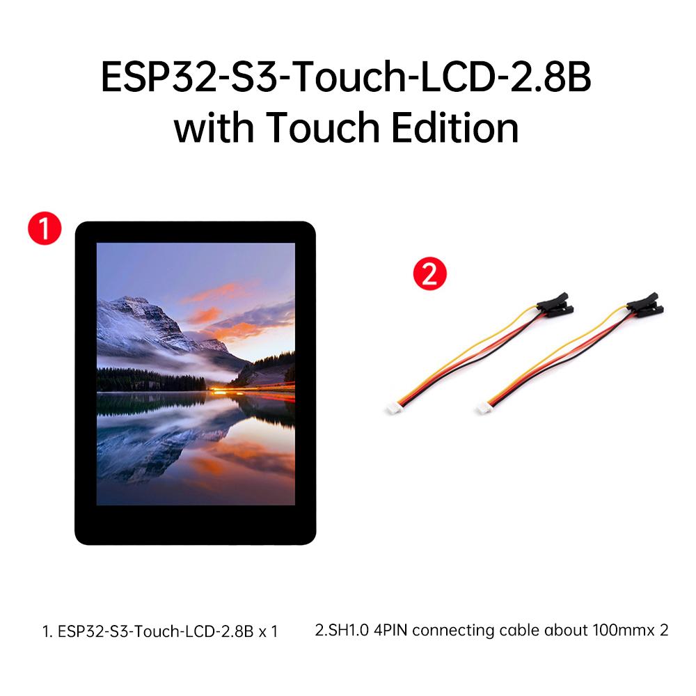 ESP32-S3 2.8 Inch LCD Screen Wifi Bluetooth Development Board Capacitive Touch Display Development Board Optional