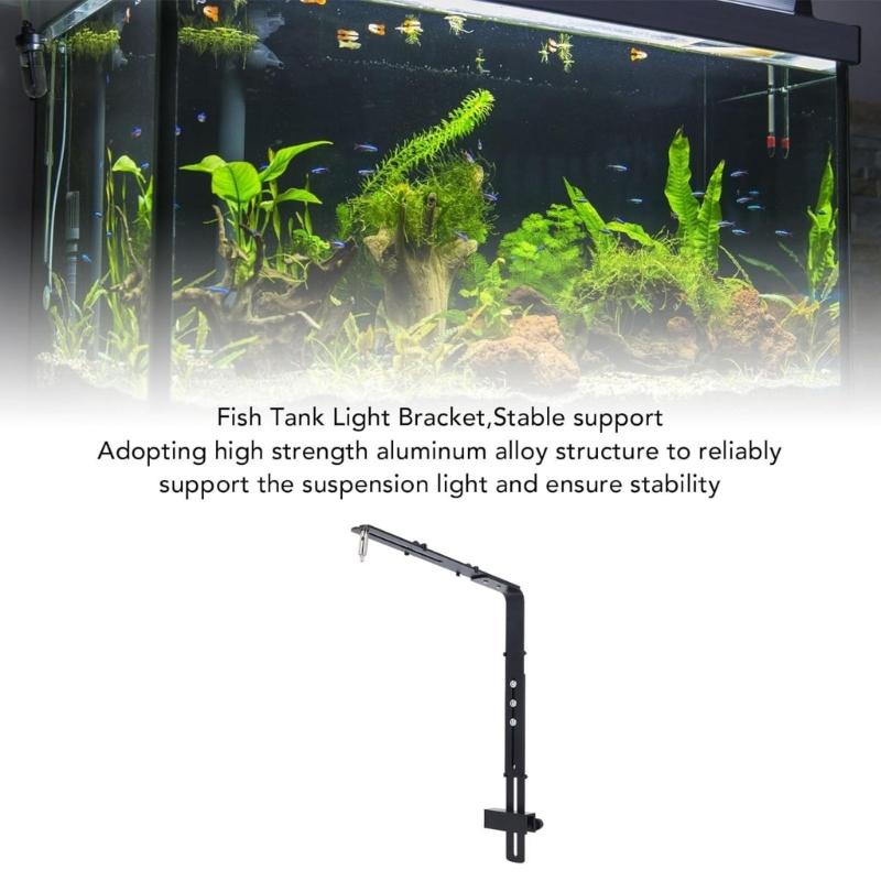 Supporto Leggero in Lega di Alluminio per Acquari Luce Altezza Personalizzabile Impermeabile Accessorio di Supporto per Illuminazione Acquari 2pz