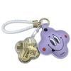 999 Pure Gold Four-Leaf Clover Smiley Face Flower Keychain & Bag Charm