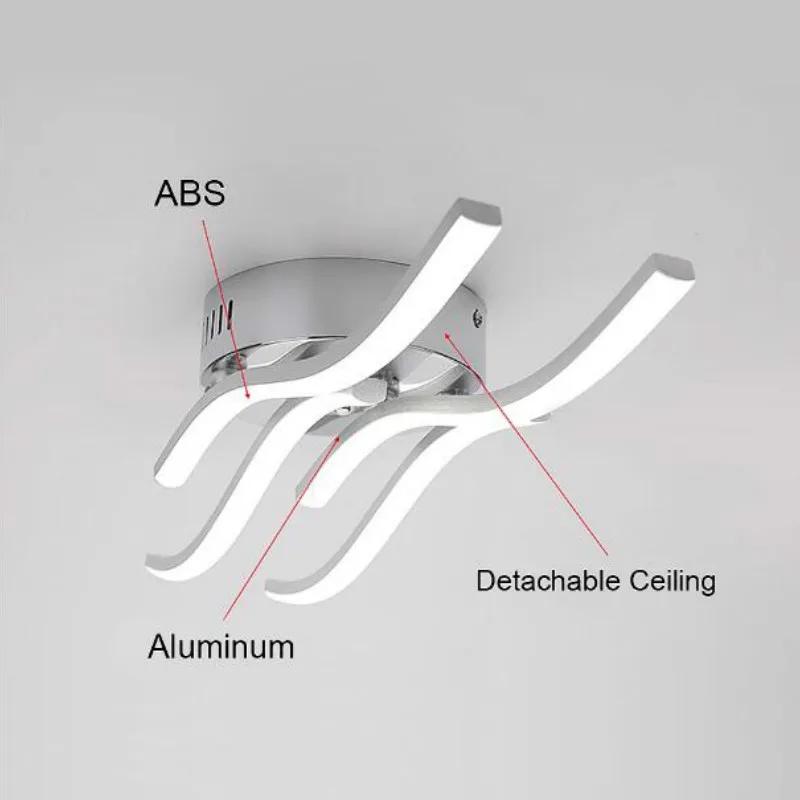 24W 12W 18W LED Ceiling Light Ceiling Lamp  Modern Curved Design 2/3/4 Lights for Bar Restaurant Bedroom Living Room WF930