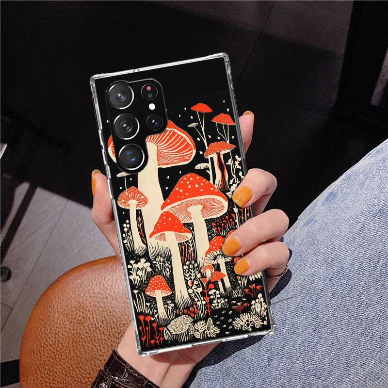 Colorful Mushroom Phnoe Case for Samsung Galaxy S26 S25 Edge S23 S24 Ultra S22 Plus S21 S20 FE Unique Cover Soft Coque Galaxy S2
