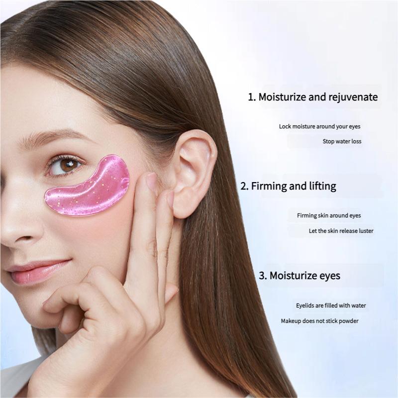 30PCS Shimmering Crystal Eye Mask Pads with Collagen, Deep Hydration for Fine Lines, Revitalizing Under Eye Treatment 6g