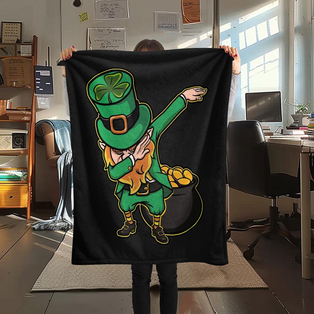 St. St. Patrick's Day Flanelldecke mit Aufdruck, Hohe Qualität, Bequem für alle Jahreszeiten, Heimdekoration, Wärme und Komfort