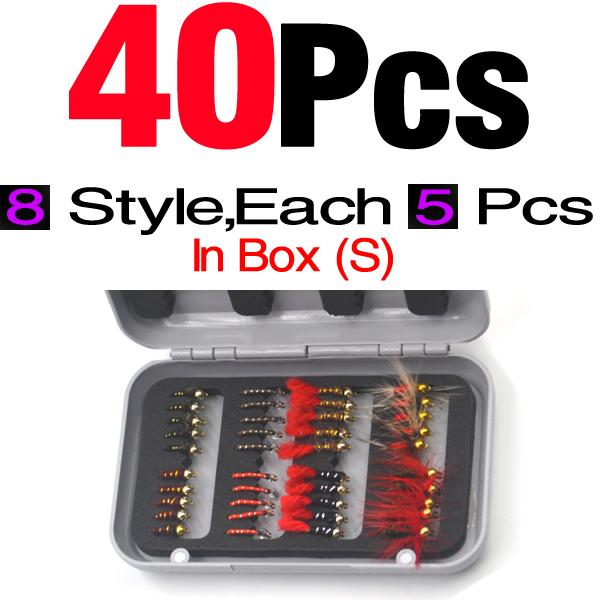 MNFT 32Pcs/Box Trout Nymph Fly Fishing Lure Dry/Wet Flies Nymphs Ice Fishing Lures Artificial Bait with Boxed