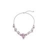 Luxury Rhinestone Leaf Flower Clavicle Necklace & Earring Set for Women