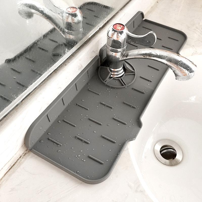 Kitchen Sink Mat Silicone Splash Guard Water Absorbent Drying Pad Countertop Protector Bathroom Mat Drainage Trays Non Slip
