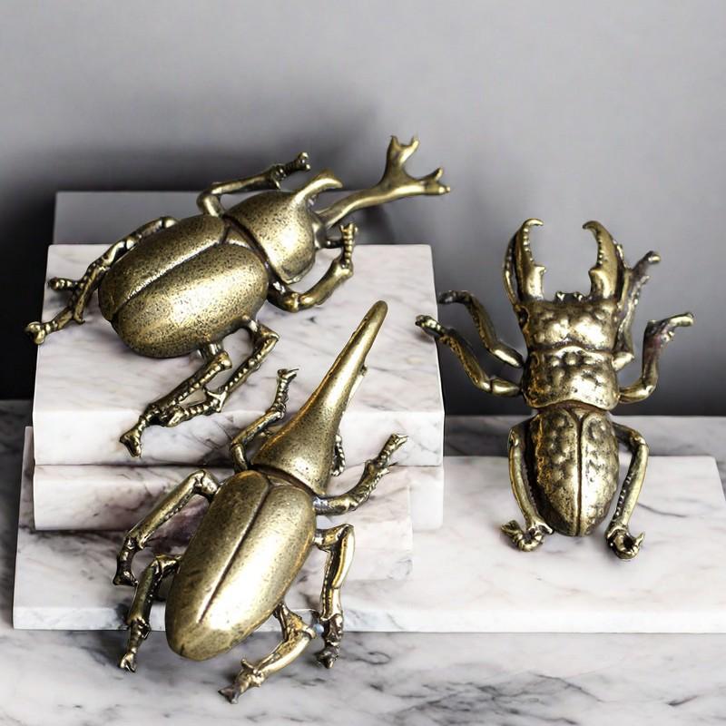 Massives Messing Käfer Ornament Kreative Fee Kupfer Insekt Tee Haustier Handgefertigt Tisch Geschenk