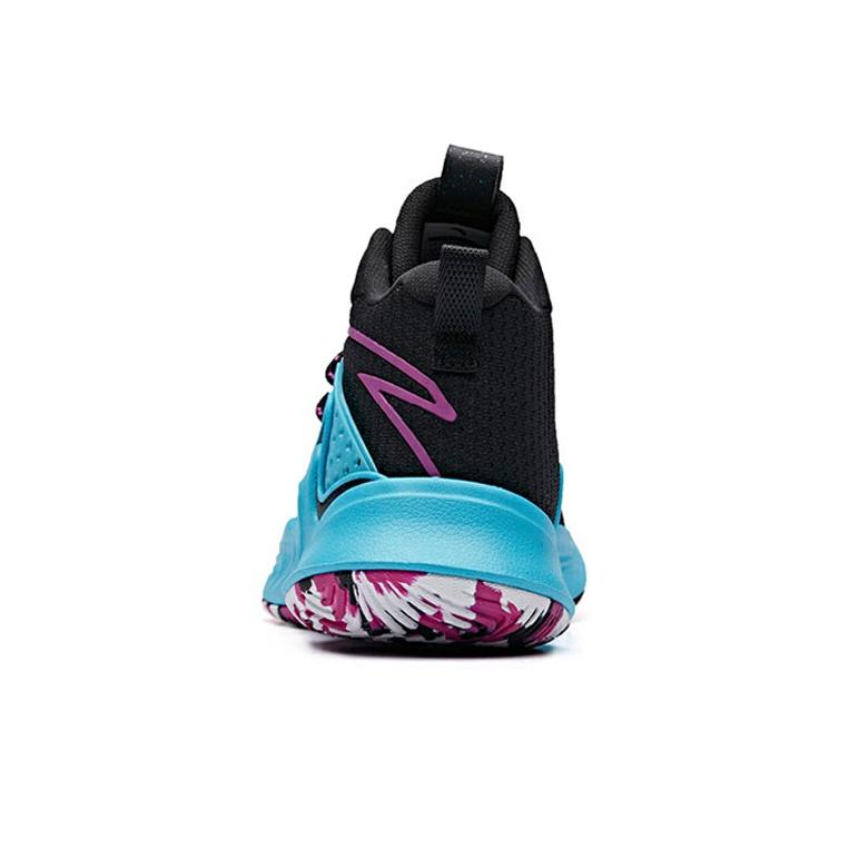 Anta Thompson Series Casual Comfortable Shock Absorbing Non-Slip Wear-Resistant Mid-Top Basketball Shoes Men Sneaker Black Blue Purple 11931601-2