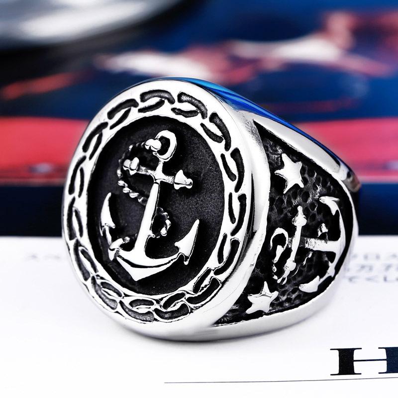 Vintage Anchor Lighthouse Ocean Sailor Ship Viking Rings Men Women Stainless Steel Ring Punk Rock Fashion Jewelry Dropshipping