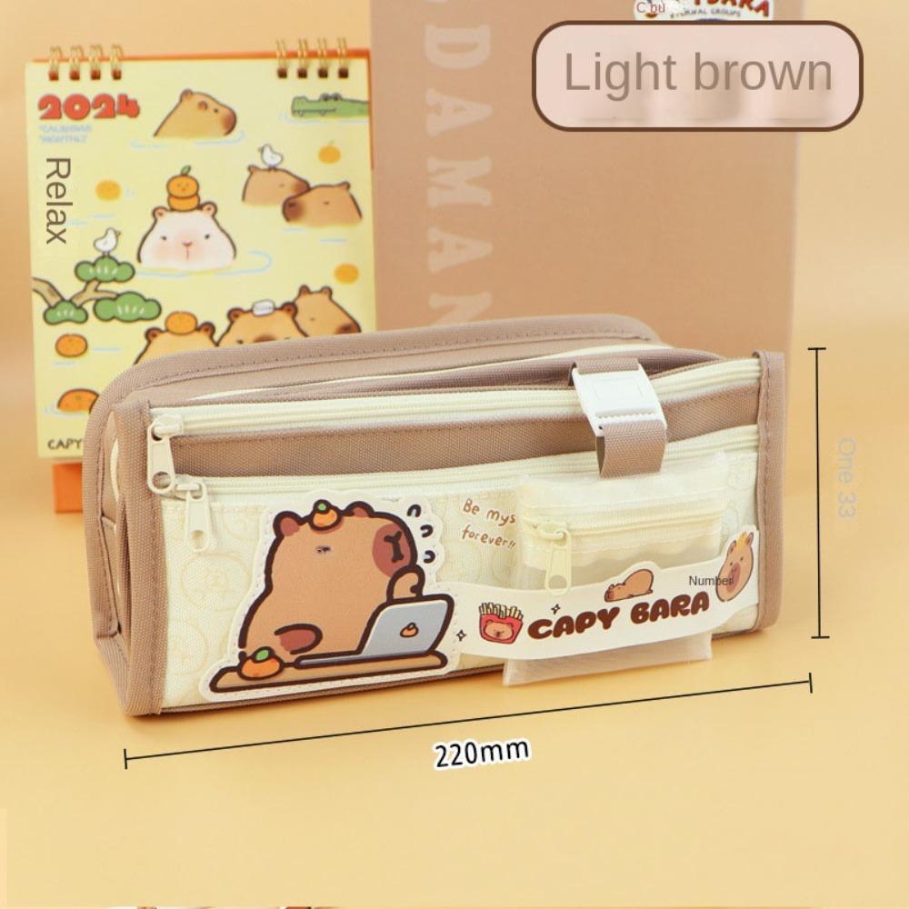 Large-capacity Capybara Pencil Case Storage Box Capybara Pencil Bag Capybara Pen Pouch  Stationery