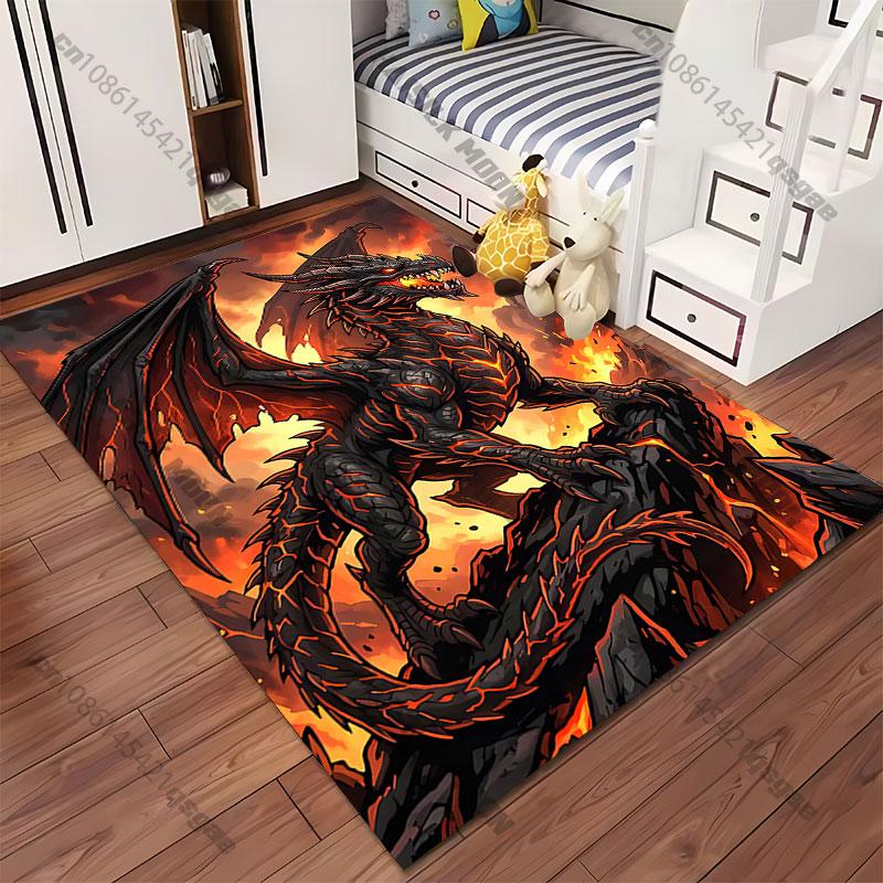 Handsome Fire Dragon carpet Yoga living room room decor children's crawling mat doormat area rug games mat