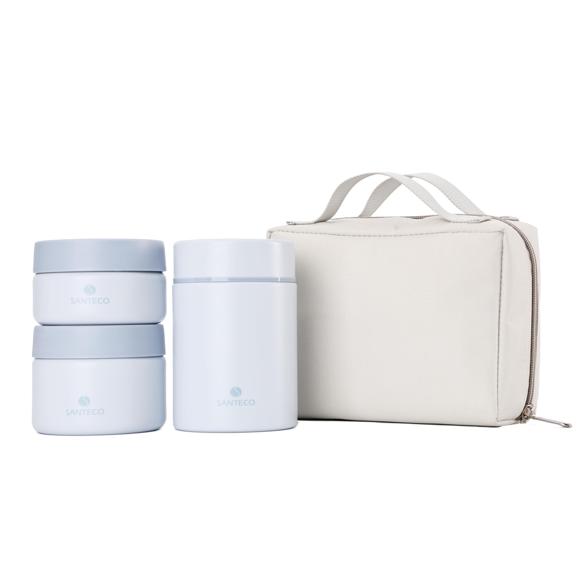 SANTECO Vacuum Insulated Soup Lunch with Lunch Insulated Bento and Dedicated Perfect for Picnics and Clubs Cloud Set 1050ml Jar Box Spoon Bag 6100₽