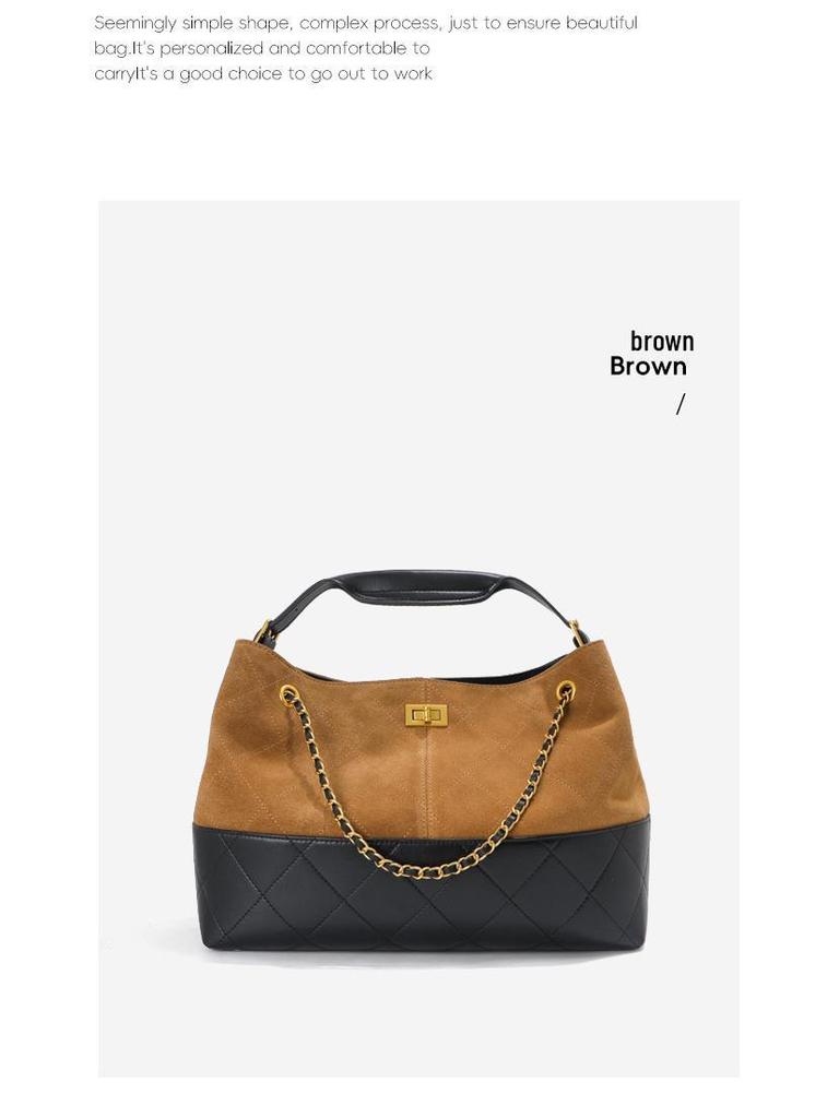 Luxuriöse Vintage Leder Umhängetasche mit Diamantmuster für Damen