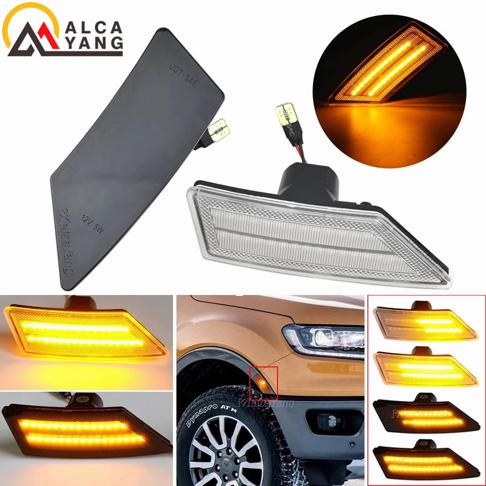 Sequential Dynamic LED Side Marker Light Front Bumper Turn Signal Lamp For Ford Ranger XL XLT Lariat 2019 2020