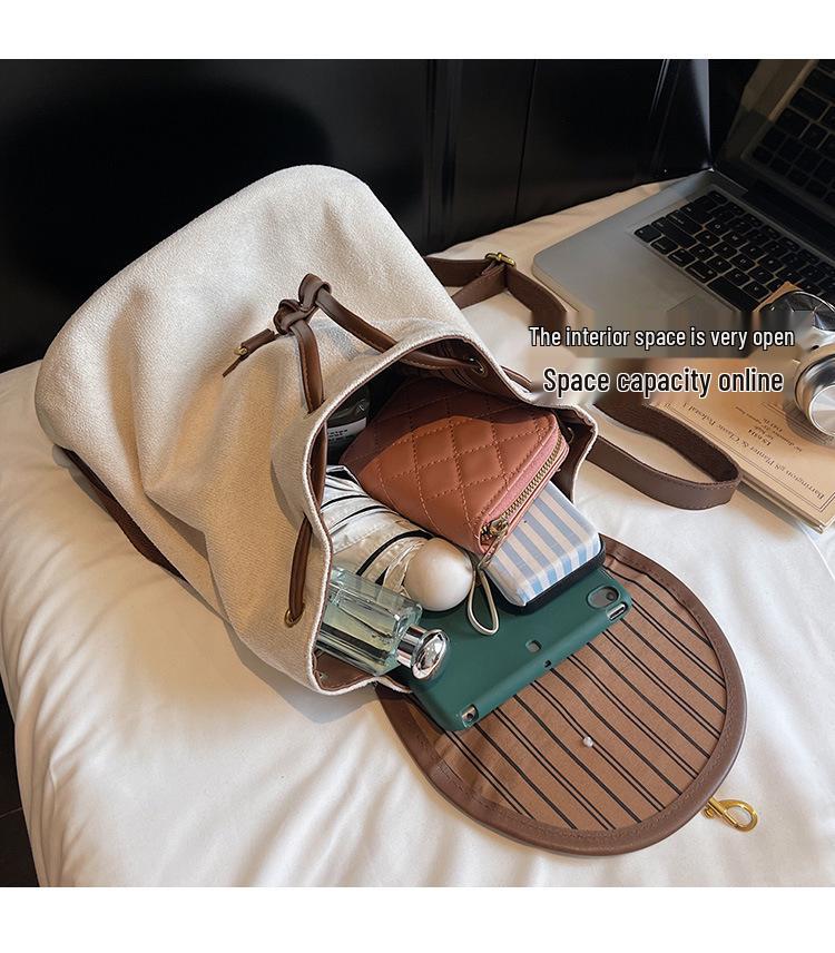 2025 Retro Wildleder Koreanischer Influencer-Stil Damenrucksack - Große Kapazität College- & Reisetasche