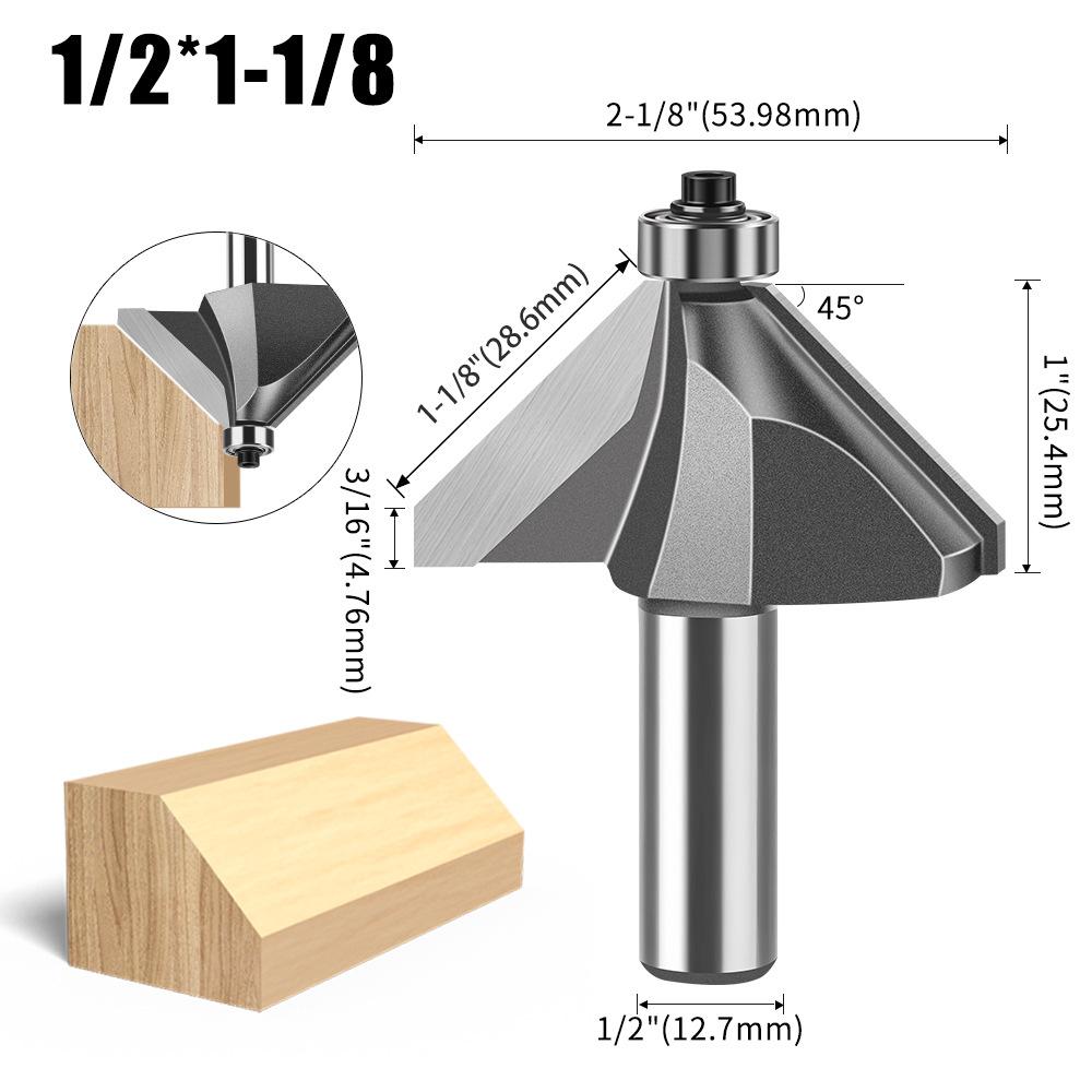 45 Degree Bevel Cutter Woodworking Milling Cutter Trimming Machine Engraving Cutter Head 45 Degree Chamfer Cutter 45 ° Bevel Cutter