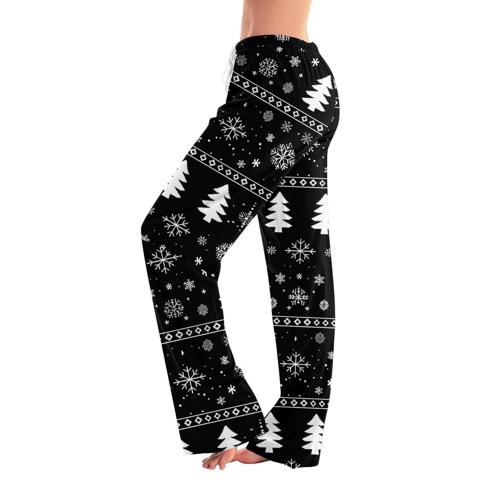 

Womens Pajama Pants Sleepwear Casual Drawstring Elastic Waist Pants Comfy Straight Yoga Loose Trousers XL белый