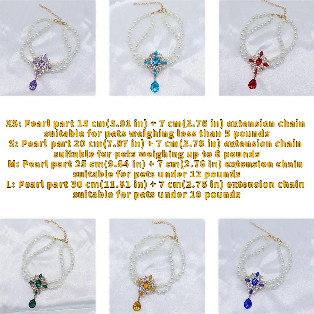 Adjustable Pet Pearl Necklace Vintage Cat Pearl Collar Fashion Dog Princess Necklace Photography