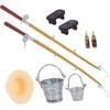 Toyvian 1 Set Simulation Fishing Tackle Ornaments Doll House Child Metal Toy Fisherman Small Plastic Toys