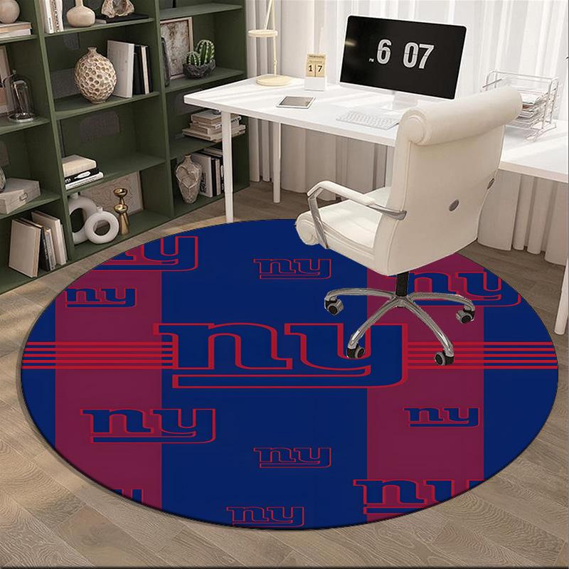 New York Logo Round Rug for Livingroom,Bedroom, Palyroom, Chair Rug, Area Rug, Circle Carpet, Large Size Fan Christmas Gift