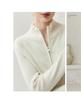 Women's High-Neck Cashmere Cardigan: Thickened Double Zipper Knit for Slimming Fit