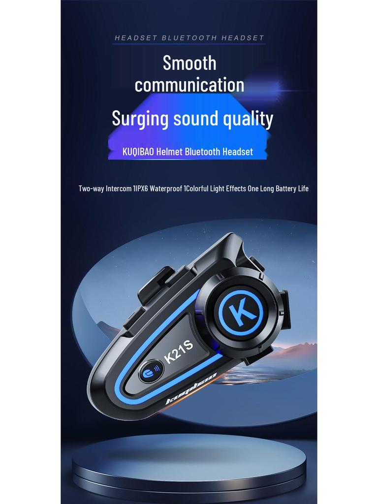 Bluetooth Motorcycle Helmet Intercom with Lights - Dual-User Capability