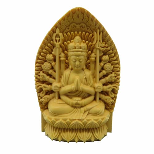 

No-brand Guardian Deity Wood Carving Miniature Buddha Statue (Thousand-Armed Kannon Bodhisattva)