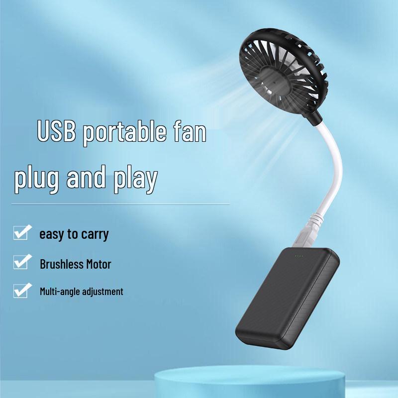 Portable Silent USB Fan for Baby, Food, Dorm, and Desktop Use - Strong Wind, Plug-and-Play, Compact Carry-on Size.