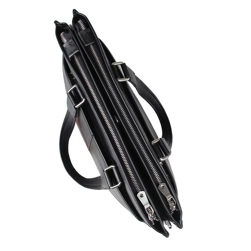 Herren-Aktentasche aus echtem Leder: Strapazierfähige, wasserdichte Laptoptasche aus Rindsleder für Anwälte und Pendler