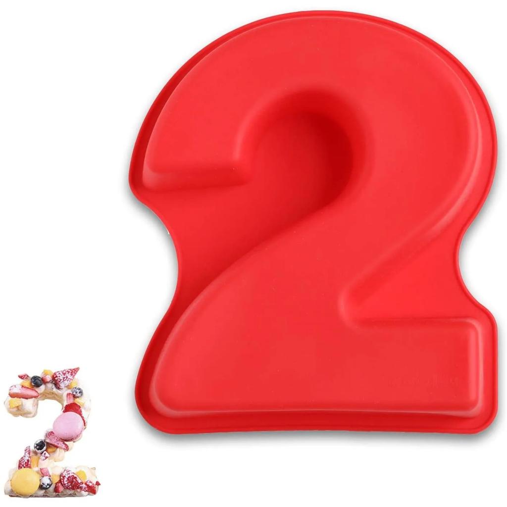 3D Silicone Number Cake Mold DIY Digital Bakery Chocolate Pastry Cream Non-Stick Baking Mould for Birthday Wedding Anniversary