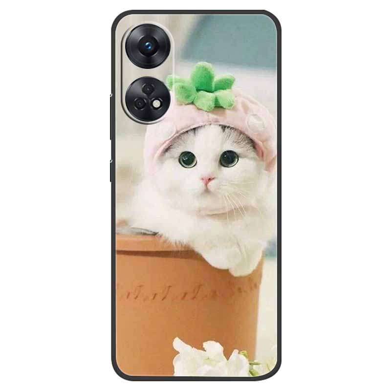 Case For Oppo Reno 8T Cover Black Silicone Soft Phone Back Cases for Oppo Reno8 T 4G Fundas Reno8T CPH2481 6.43" Lovely Fundas