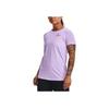 Under Armour Solid Color Crew Neck Pullover With Letter Print T-Shirt Women Tops Purple 1372682-515
