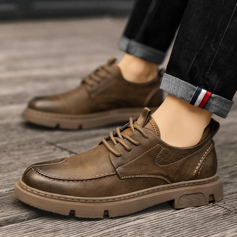 Fashion Hot Selling Men's Leather Shoes Minimalist Gentleman Style Daily Office Outdoor Leisure Business Walking Men's Black Shoes