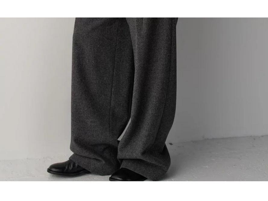 Façade Pattern High Waist Wide-Leg Casual Suit Pants for Women - Slimming, Floor-Length, Spring & Autumn Style