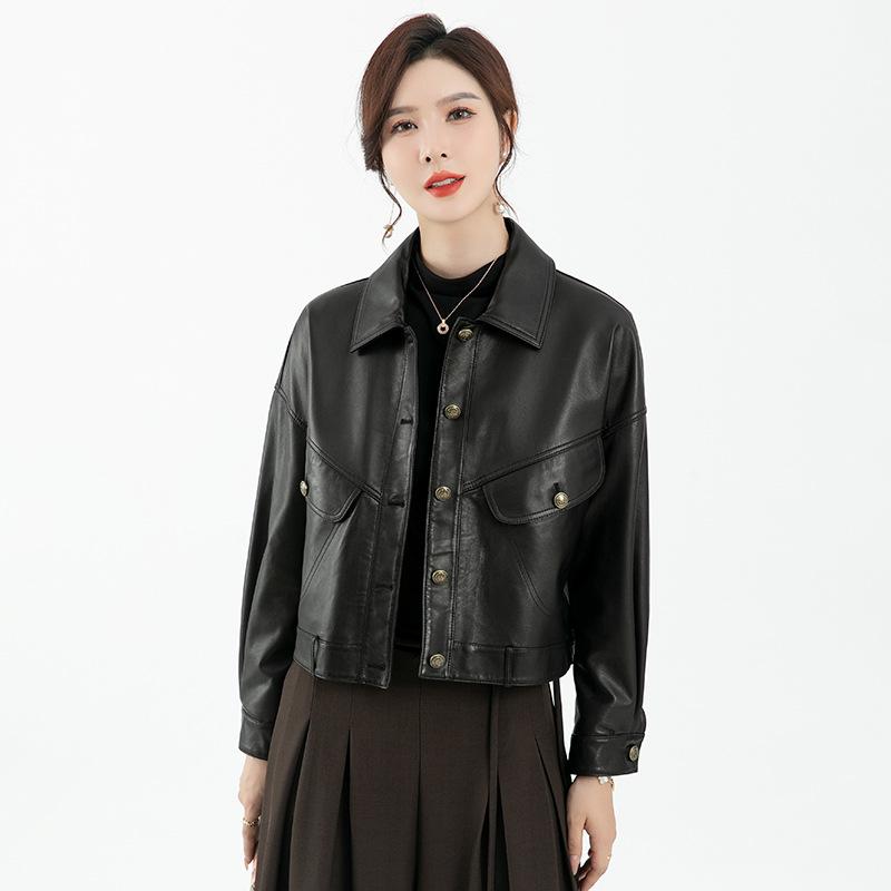 Genuine sheepskin women's casual leather jacket for women small and short new autumn and winter fur jacket