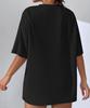 European Summer 2026 Women's Mid-Length Plain Loose T-Shirt with Five-Point Sleeves