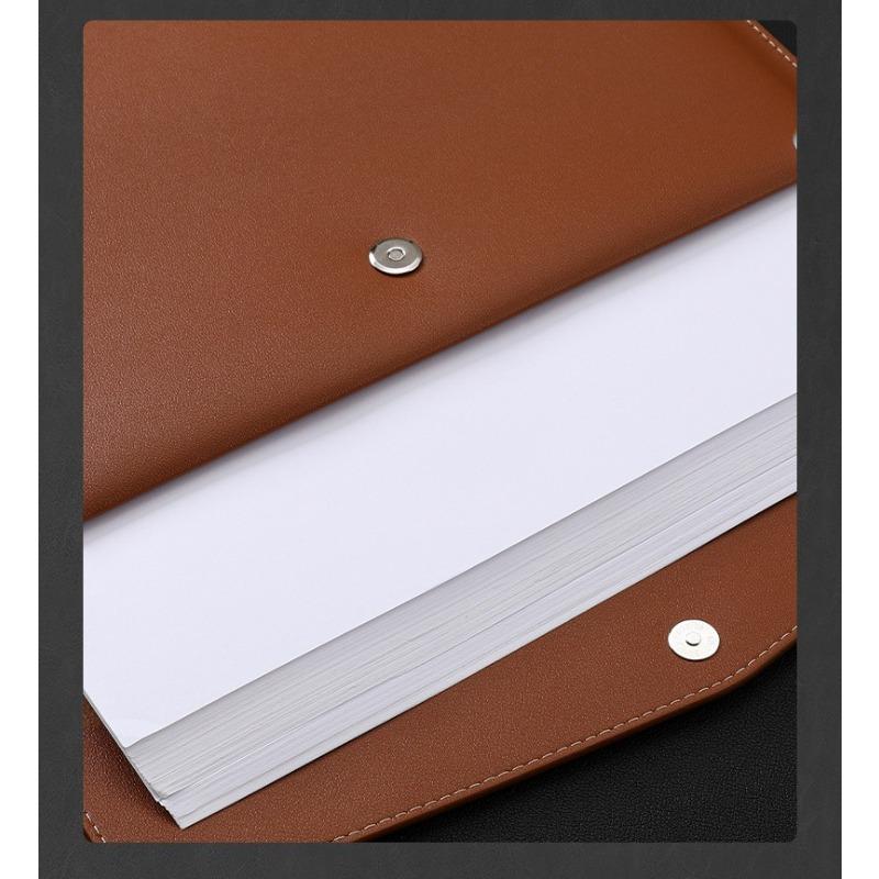 Thick Waterproof Leather A4 Document Bag Snap Button Button Archive Bag Contract Bill Storage Organizer magnetic buckle