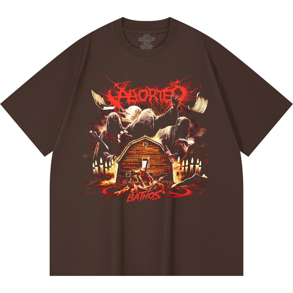 230 Gsm %100 Pamuk Heavy Metal Tişört Rock Grubu Popüler Müzik Baskılı Unisex Ağır Pamuk Tişört