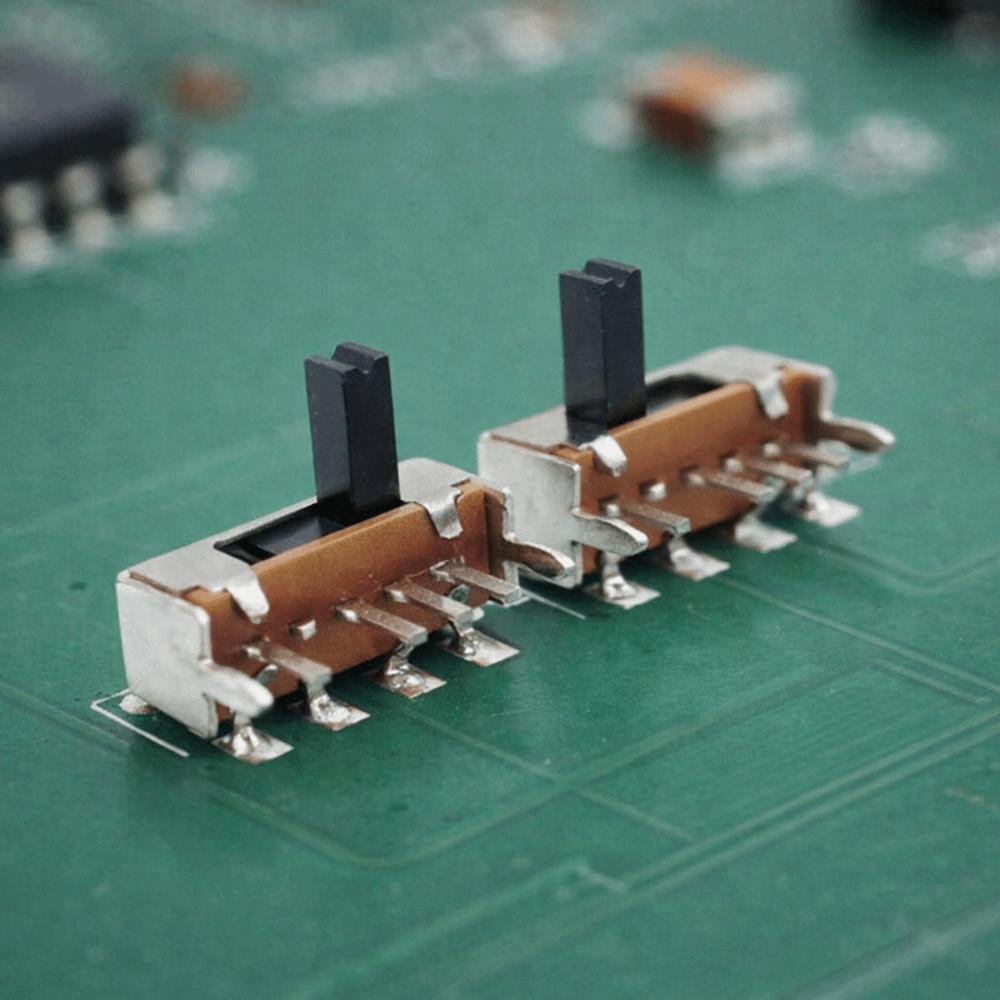 10pcs 0.5A PCB Slide Switches 4 Pin Right Angle Slide Switches Mini Slide Switches  PCB Mounting