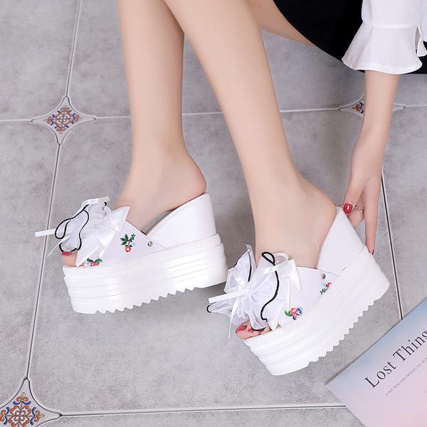Fashion House Slippers Platform High-Heeled Shoes Lady Luxury Slides Increased Internal On A Wedge Peep Toe Designer Fashion Sexy Super