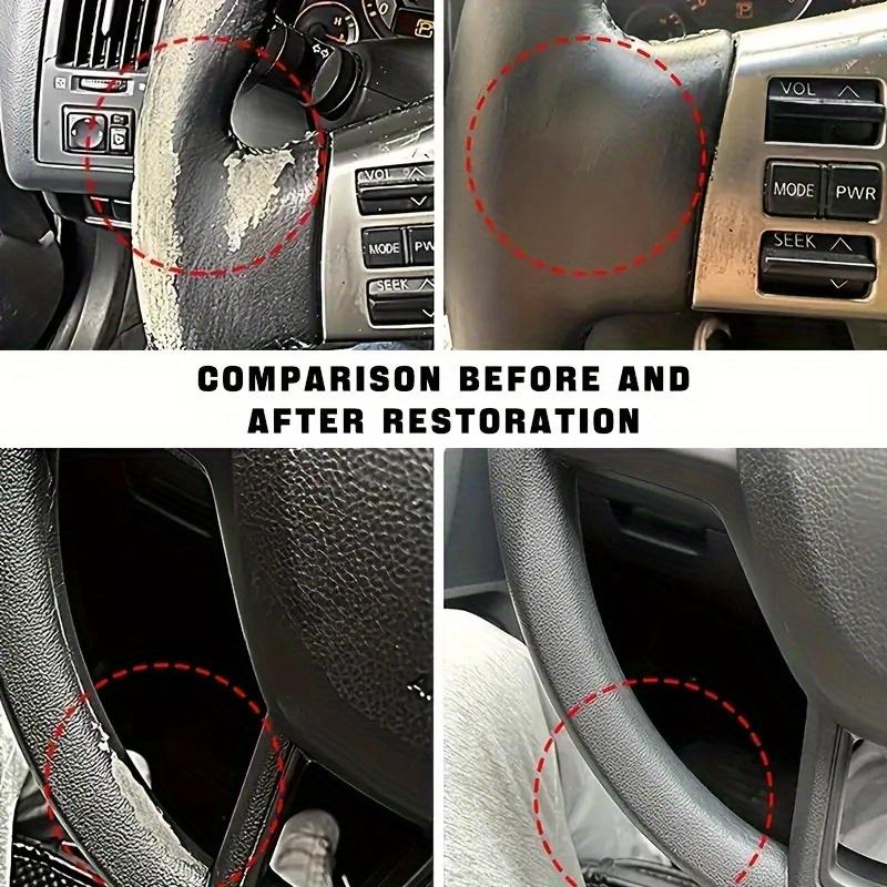 Car Plastic Restorer–Black Gloss Interior Renewal Wax for Dashboards Leather Trim&Panels Auto Polish Repair Coating to Restore Shine Protect Surfaces