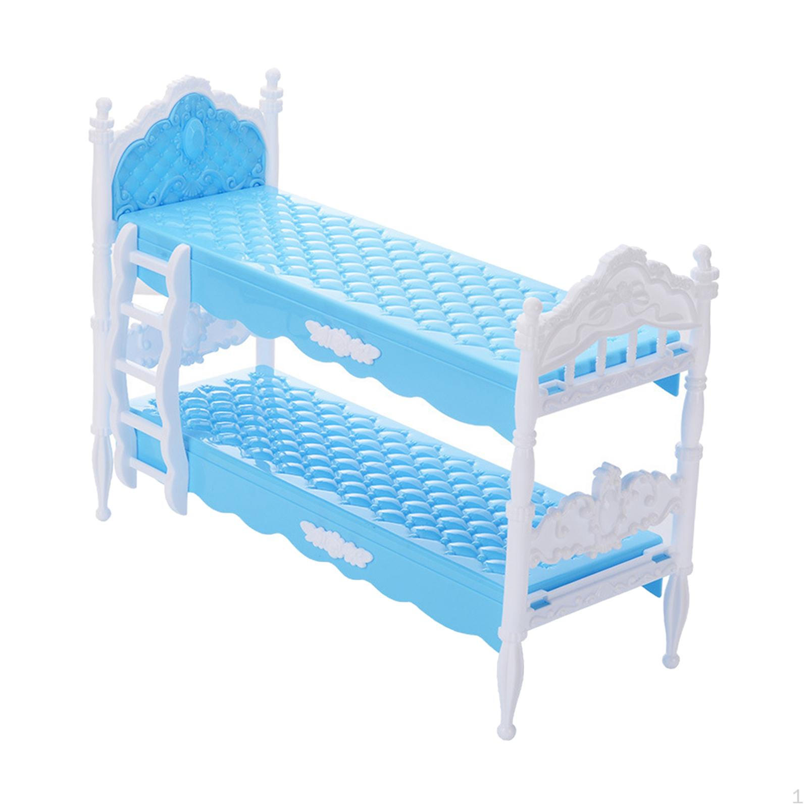 

1/12 кукольный домик, двухъярусная кровать, мини-классическая модель мебели, игрушка для сказочных садов синий